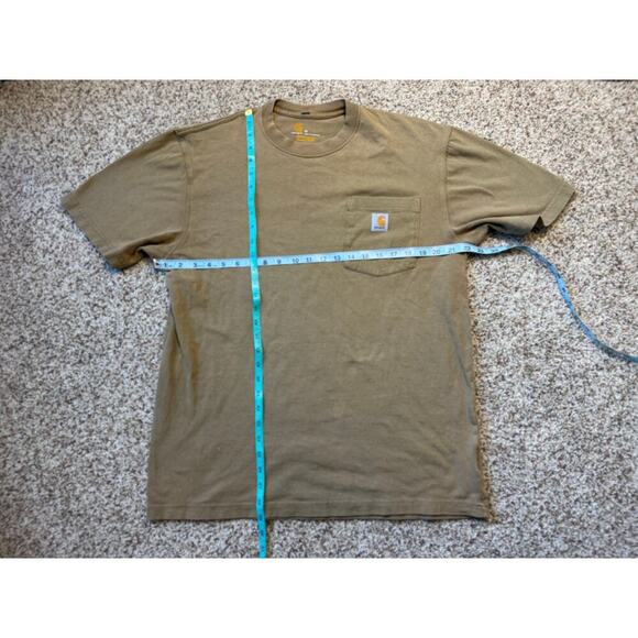 CARHARTT  Mens short sleeve T-Shirt, Brown/Tan, size M, Cotton, Workwear - Picture 5 of 8
